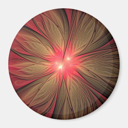 Blume des roten Fraktals Magnet (Vorne)