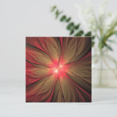 Blume des roten Fraktals Menükarte (Stehend Vorderseite)