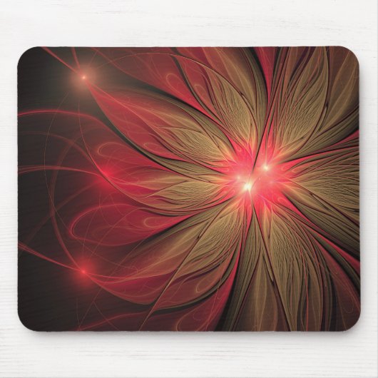 Blume des roten Fraktals Mousepad (Vorne)