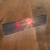 Blume des roten Fraktals Namensplakette (Seite)