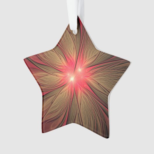 Blume des roten Fraktals Ornament (Vorderseite)