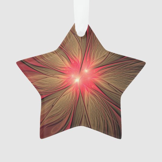 Blume des roten Fraktals Ornament (Vorderseite)