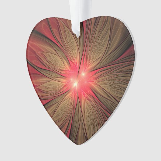Blume des roten Fraktals Ornament (Vorderseite)