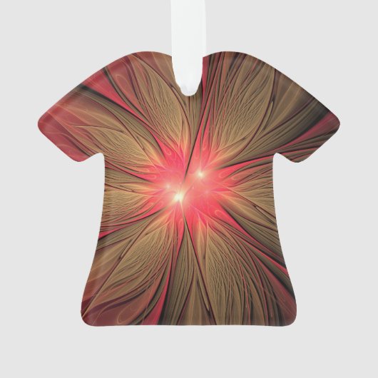 Blume des roten Fraktals Ornament (Rückseite)