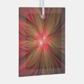 Blume des roten Fraktals Ornament Aus Glas (Vorderseite Rechts)