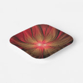 Blume des roten Fraktals Pappteller (Gewinkelt)