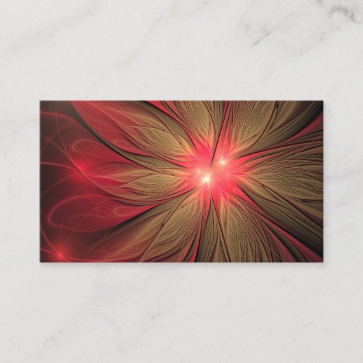 Blume des roten Fraktals Platzkarte (Vorderseite)