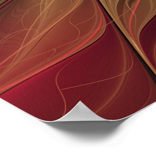 Blume des roten Fraktals Poster (Ecke)