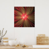 Blume des roten Fraktals Poster (Küche)