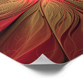 Blume des roten Fraktals Poster (Ecke)