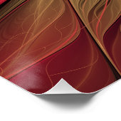 Blume des roten Fraktals Poster (Ecke)