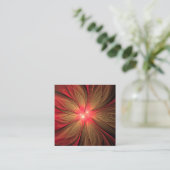 Blume des roten Fraktals Quadratische Visitenkarte (Stehend Vorderseite)