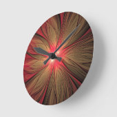 Blume des roten Fraktals Runde Wanduhr (Winkel)