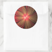 Blume des roten Fraktals Runder Aufkleber (Tasche)