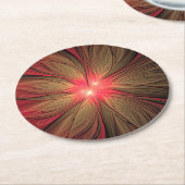 Blume des roten Fraktals Runder Pappuntersetzer (Angewinkelt)