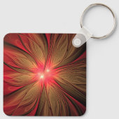 Blume des roten Fraktals Schlüsselanhänger (Rückseite)