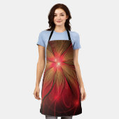 Blume des roten Fraktals Schürze (Getragen)