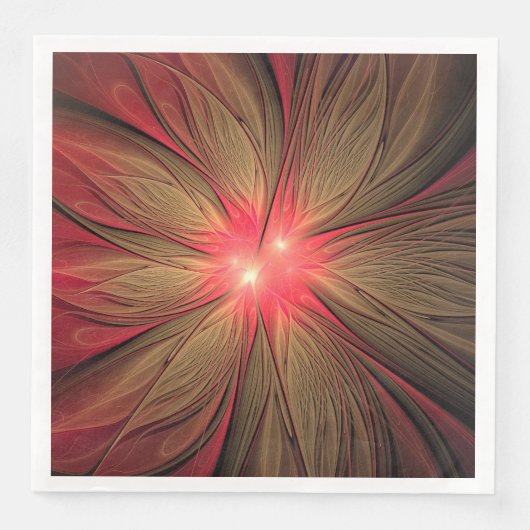 Blume des roten Fraktals Serviette (Vorderseite)