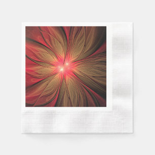 Blume des roten Fraktals Serviette