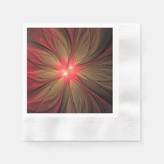 Blume des roten Fraktals Serviette (Vorderseite)