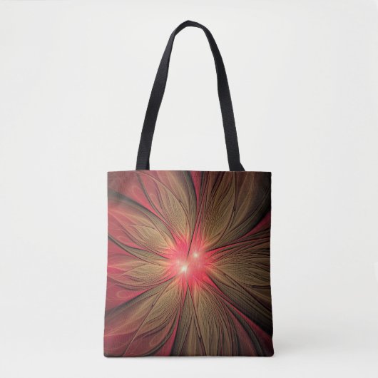 Blume des roten Fraktals Tasche (Vorderseite)