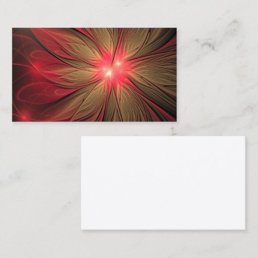 Blume des roten Fraktals Terminkarte (Vorne/Hinten)