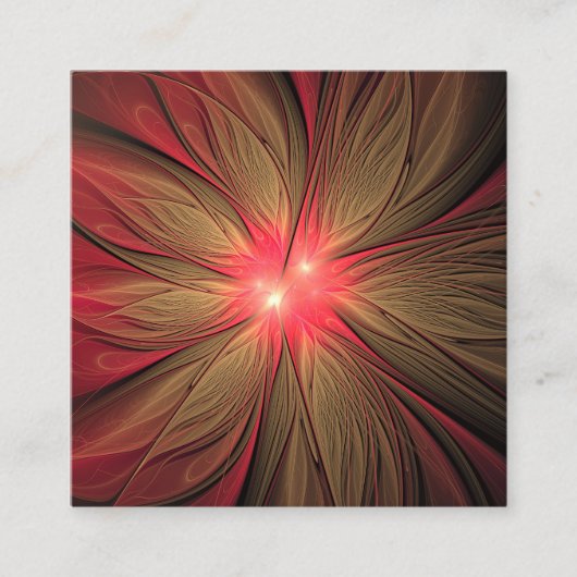 Blume des roten Fraktals Treuekarte (Vorderseite)