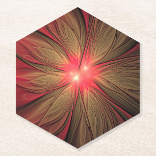 Blume des roten Fraktals Untersetzer