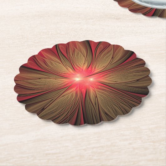 Blume des roten Fraktals Untersetzer (angewinkelt)