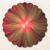 Blume des roten Fraktals Untersetzer (Vorderseite)