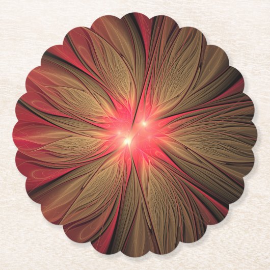 Blume des roten Fraktals Untersetzer (Vorderseite)