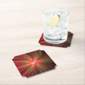 Blume des roten Fraktals Untersetzer (Vor Ort)