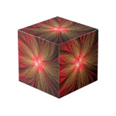 Blume des roten Fraktals Würfel (Vorderseite Schrägansicht)