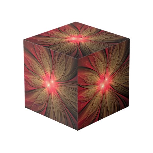 Blume des roten Fraktals Würfel (Vorderseite Schrägansicht)