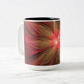Blume des roten Fraktals Zweifarbige Tasse (Vorderseite Links)
