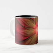 Blume des roten Fraktals Zweifarbige Tasse (Vorderseite Links)