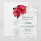 Blume des Roten Hibiskus, Einladung zum Hochzeitse (Vorne/Hinten)