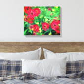 Blume des Roten Zinnia Leinwanddruck (Insitu (Schlafzimmer))