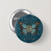 Blume des Schmetterlings - Blauer Edelstein und Go Button (Vorne & Hinten)