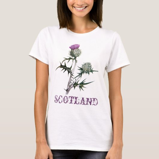 Blume des Schottland-Distel-T - Shirt (Vorderseite)