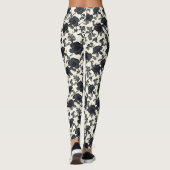 Blume des Spitzentyps Schwarz Leggings (Rückseite)