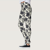 Blume des Spitzentyps Schwarz Leggings (Links)