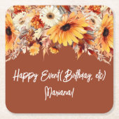 Blume des Terracotta-Party Rechteckiger Pappuntersetzer (Vorderseite)