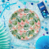 Blume des tropischen Exotischen Dschungel-Hibiskus Pappteller (Party)