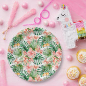 Blume des tropischen Exotischen Dschungel-Hibiskus Pappteller (Party)