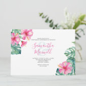 Blume des tropischen Hibiskus - Einladung (Stehend Vorderseite)