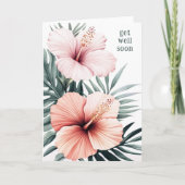 Blume DES tropischen Hibiskus KOMMEN BALD GUT Karte (Vorderseite)