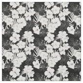 Blume des tropischen Hibiskus Schwarz und Weiß Stoff (Muster)