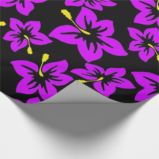 Blume des tropischen Lila hawaiianischen Hibiskus Geschenkpapier (Ecke)
