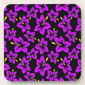 Blume des tropischen Lila hawaiianischen Hibiskus Getränkeuntersetzer (Vorderseite)